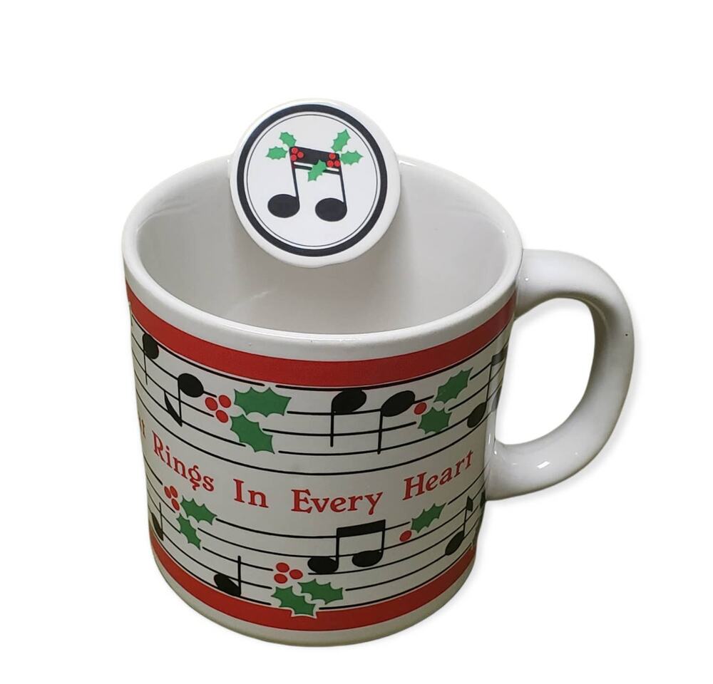Christmas Melody Rings In Every Heart Coffee Mug - Musical Notes Musician Cup